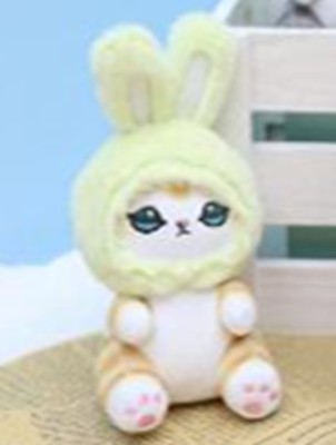 Мягкая игрушка "Cat hare hat", green, 10 см