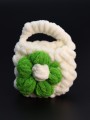 Сумочка для наушников "Flower power", white-green (11.5*9.5 см)
