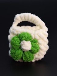 Сумочка для наушников "Flower power", white-green (11.5*9.5 см)