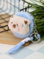 Плюшевое раскладное зеркало брелок "Capybara", голубое (7*7 см)