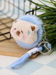 Плюшевое раскладное зеркало брелок "Capybara", голубое (7*7 см)