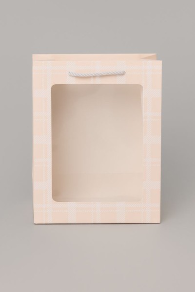 Пакет подарочный  (XS) "Elegant plaid", orange (14.5*19.5*10) 