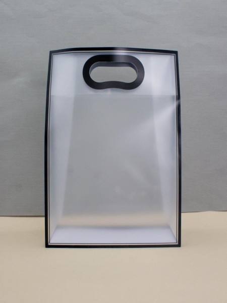 Пакет подарочный (L) "Frame transparent", black (35*24*10) 