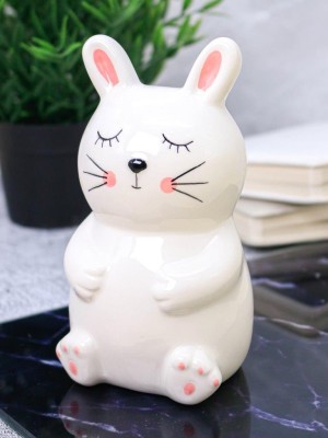 Копилка керамическая «Sleepy bunny», white (19 см)