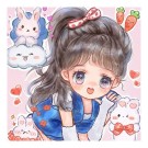 Алмазная мозаика  Draw Me! «Upset girl», (20*20 см)