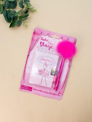 Блокнот А7 с ручкой   «Take the stage», pink