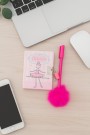 Блокнот А7 с ручкой   «Take the stage», pink