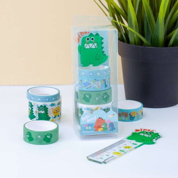 Скотч бумажный "Dino", green 
