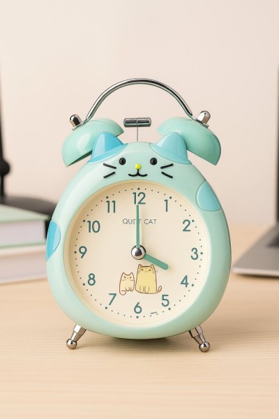 Часы-будильник "Cat", green 