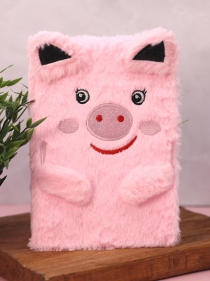 Блокнот плюшевый "Funny pig", pink
