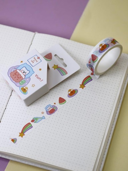 Декоративный скотч "Bear sleeping", white 