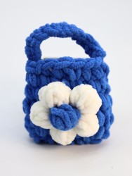 Сумочка для наушников "Flower power", blue (11.5*9.5 см)