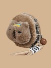 Плюшевое раскладное зеркало брелок "Capybara", коричневое (7*7 см)
