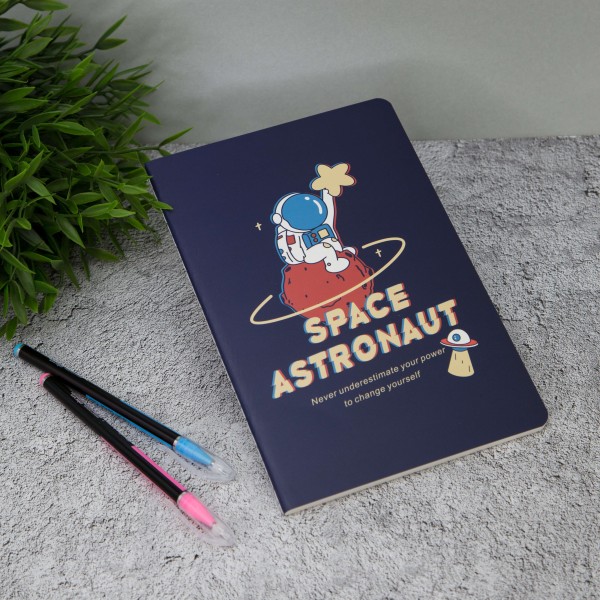 Блокнот (А5) "Space astronaut star", black 