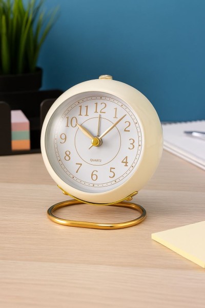 Часы-будильник «Loft lens», white (13,5х10 см) 