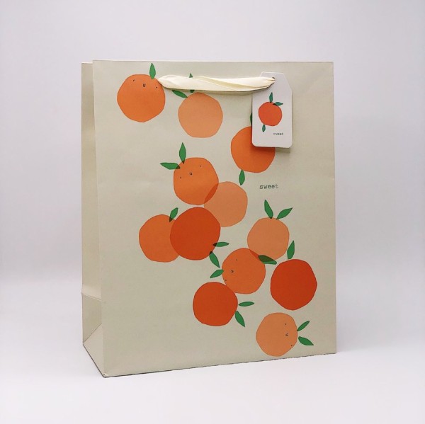 Пакет подарочный (M) "Oranges" (26*32*12.5) 