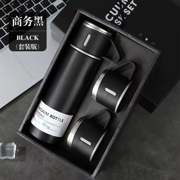 Набор из термоса и 2 чашек "Classic", black (500 ml) 