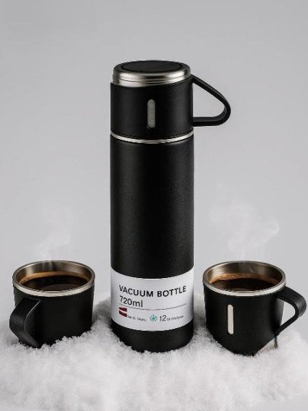 Набор из термоса и 2 чашек "Classic", black (500 ml) 