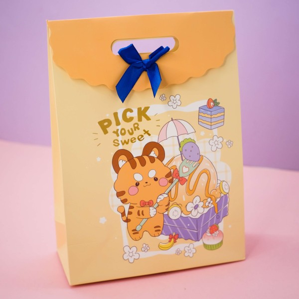 Пакет подарочный (S) «Pick your sweet», yellow (19.5*27*8.6) 