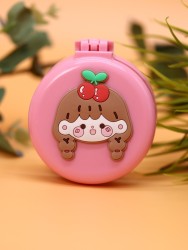 Расческа раскладная с зеркалом  "Cherry girl folding", pink