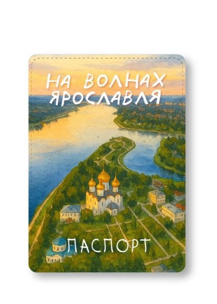 Обложка для паспорта "На волнах Ярославля", плотность 600 мкм 