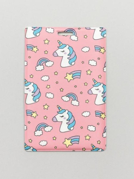 Держатель для карт "Rainbow Unicorn pink" (6,5 х 10,4 см) 