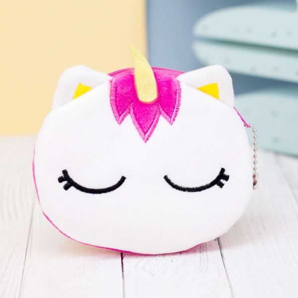 Кошелёк плюшевый "Unicorn", white (10,5*10,5 см) 