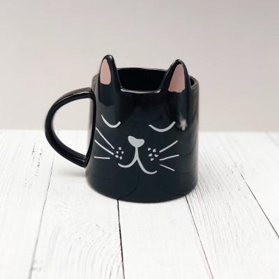 Кружка"Cute cat", black (350ml)