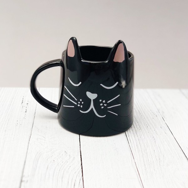 Кружка"Cute cat", black (350ml) 