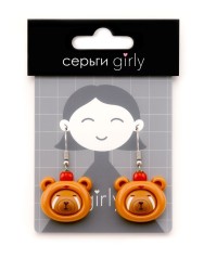 Серьги акриловые GIRLY "Capybara with an apple"