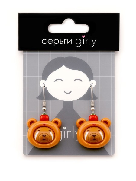 Серьги акриловые GIRLY "Capybara with an apple" 