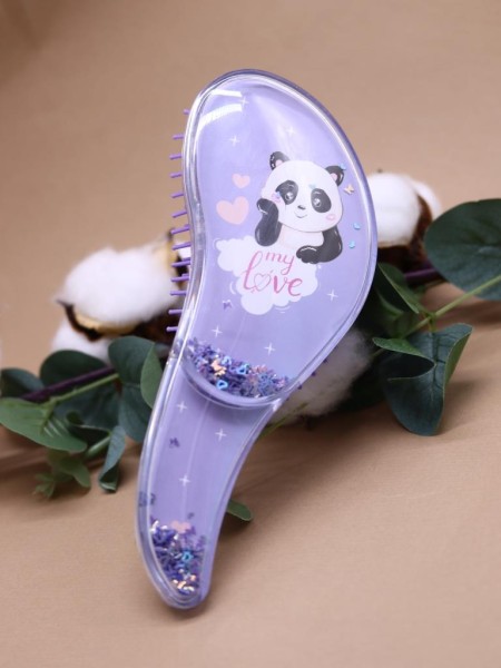 Расческа "Sequins panda", purple 