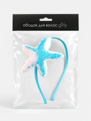 Ободок для волос GIRLY "Big star", blue