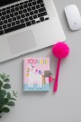 Блокнот А7 с ручкой  «Be a unicorn», pink