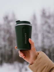 Термокружка Mini coffee, green (380 ml)