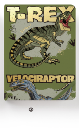 Блокнот (А7) "T-Rex and velociraptor", green (10.5*7.5)