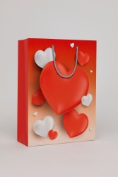 Пакет подарочный (S) "Hearts", red (18*23*10)
