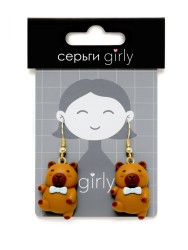 Серьги акриловые GIRLY "Capybara with decoration"