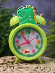 Часы-будильник «Cute dinosaur», green