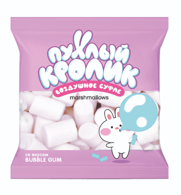 Воздушное суфле (Marshmallows) "Пухлый кролик" со вкусом Bubble Gum 85 гр