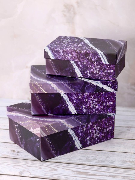Набор подарочных коробок 3 в 1 «Amethyst», purple, 18*12*7-21*14*8.5-23*16*9.5 