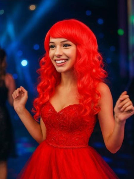 Парик карнавальный "Vivid", red (50 см) 