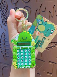 Брелок-калькулятор "Naughty little dinosaur", green