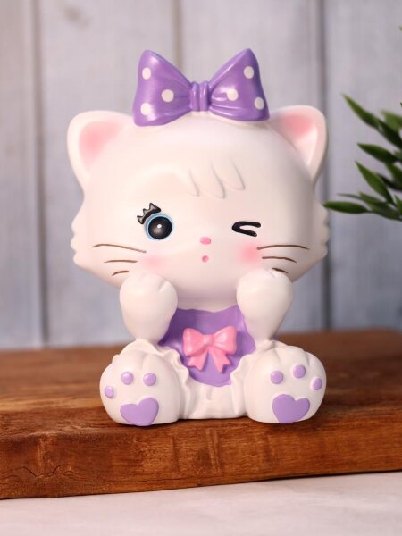 Копилка «Milly Cat», purple (18 см), пластик 