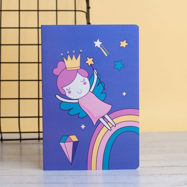 Тетрадь (A5) "Sleeping rainbow princess", blue (13.5*20.5) 