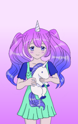Держатель для карт Аниме "I'm unique unicorn girl" (6,5 х 10,4 см)
