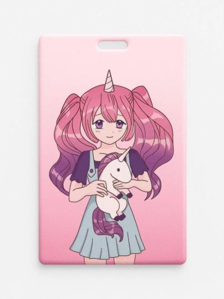 Держатель для карт Аниме "I'm unique unicorn girl" (6,5 х 10,4 см) 