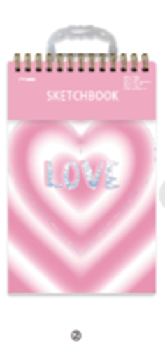 Скетчбук (B5) "Love hearts", pink (18*25) 