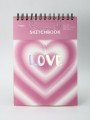 Скетчбук (B5) "Love hearts", pink (18*25) 30 л. 130 г/м