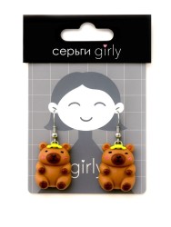 Серьги акриловые GIRLY "Capybara with turtle"